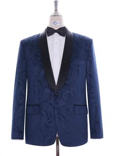 Navy Blue Paisley Tuxedo Jacket For Men Fabric: 100% Velvet Pattern: Paisley Color Velvet Color: Navy Blue JACKET: 1 Buttons Jacket, covered button High button jacket Shawl collar, black satin on the lapel 1-1 jacket front hips pocket with flap 4 buttons non-working cuff Double vent at the back of the jacket matching paisley lining 4 inside working pocket   Dry clean only Tailor-made N.B These Suits are tailored to fit Note: Dear valuable customers this suit is made to order. Processing time 3-4 working weeks. For emergency dispatch please contact us via email. Thank you for your patience Black Paisley Tuxedo, Paisley Tuxedo, Mod Suits, Velvet Pattern, Paisley Color, Men Fabric, Navy Blue Jacket, Black Houndstooth, Polka Dot Shirt