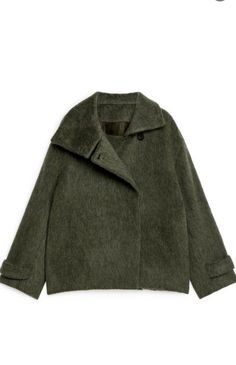 Arket Wool Jacket, Arket Jacket, Winter Coat Short, Wool Blend Jacket, Green Coat, Winter Coats, Fall 2023, Short Coat, Casual Style Outfits