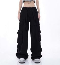 Black Baggy Pants, Ulzzang Fashion, Teen Fashion Outfits, Fashion Pants