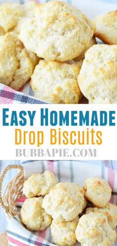 easy homemade drop biscuits in a basket