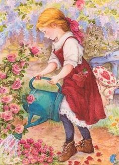 Illustration Art Kids, Sarah Kay, Drawing Simple, Spanish Artists, Picture Postcards, Holly Hobbie, Art Video, Childrens Illustrations, Vintage Pictures