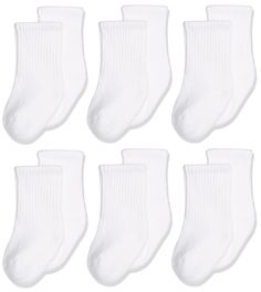 PRICES MAY VARY. These classic white sport crew socks are perfect for baby girls, baby boys, infants, newborns, toddlers, and first walkers Terry half cushion foot adds extra comfort, impact protection, and support Sensory friendly smooth toe seam is less irritating and bulky to fit comfortably on baby's growing feet Crew leg length is ribbed so it stays up and does not slip or bunch while being worn 6 pair pack is knit with cotton, nylon, and spandex for super soft comfort and stretch Sensory Friendly, White Socks, Baby Socks, White Sock, 6 Packs, Walkers, Unisex Baby, 6 Pack, Classic White