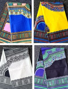 "* Trendy African Fabrics. * 100% Cotton Materials. * Black / Purple Dashiki. * Yellow / Blue  Dashiki. * Blue / Pink Dashiki. * White / Black Dashiki. * Assorted Dashiki / Kitenge Fabrics. * Assorted Dashiki / Ankara Fabrics. * Multicolour Materials. * Sold By The Yard (36\" x 45\"). * Sold Per Yard (91cm x 114cm). * Free UK Shipping. * Quick Dispatch. * More Than 1 Yard Sold In One Continuous Piece." Traditional Multicolor Summer Fabric, Traditional Multicolor Ankara Fabric And Notions, African Fabric Patterns Urbanstax, Cheap Multicolor Ankara Fabric, Adinkra Fabric, Black Ankara Fabric With Colorful Pattern, African Dashiki, African Fabrics, Ankara Fabric