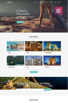 an image of a website page for travel company