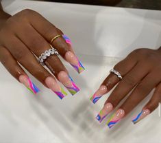 #thenaildepo Clawed Beauty, Boss Nails, Square Nail Designs, Drip Nails, Long Acrylic, Nail Tattoo, Long Square Acrylic Nails, Girls Nails