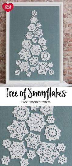 the tree of snowflakes is an easy crochet pattern