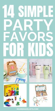 14 simple party favors for kids. Images of four party favor ideas Party Favors 2nd Birthday, Cute Party Favors For Kids, Cute Party Favor Ideas, Birthday Goodie Bags Ideas Kids, Birthday Goody Bags Ideas Kids, Goody Bag Ideas For Kids, Park Party Favors, Kids Party Favor Ideas, Party Bag Ideas For Kids