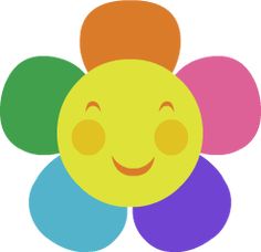 a smiley face with four petals in the shape of a flower, hd png