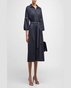 Luxury Midi Dress For Workwear In Summer, Luxury Spring Workwear Midi Dress, Chain Dress, Cotton Midi Dress, Red Midi Dress, White Midi Dress, Shirtdress, Black Midi Dress, Tie Belt