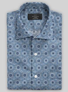 Command attention in this chic Italian Linen Con Shirt that brings swoon-worthy perfection this season. Its pure linen build flaunts a vibrant, head-turning pattern in a calm blue shade that'll have you looking fly for beach hangs or everyday wear. 
  So throw a debonair spin on your wardrobe with this cozy and cheery piece, and get prepped to be luxuriously handsome.  Made according to your measurements for the special you.  Pamper yourself, get this shirt made exclusively for you now! Tweed Shirt, Bespoke Jacket, Custom Tuxedo, Grey Wool Suit, Light Blue Jacket, Linen Shirt Men, Free Fabric Samples, Beautiful Suit, Linen Suit