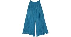 Cerulean Skies Wide Leg Shirred Waist Palazzo Pants Teal Clothing, Teal Outfits, Beach Bohemian, Blue Shawl, Printed Palazzo Pants, Hippie Pants, Hippie Look, Trendy Skirts, Split Skirt