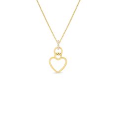 Roberto Coin 18K Yellow Diamond Cialoma Necklace Diamond Heart Necklace, Heart Necklace Diamond, Heart Pendant Gold, Roberto Coin, Gold Fashion Necklace, Come Undone, Diamond Education, Ring Pendant Necklace, Coin Jewelry