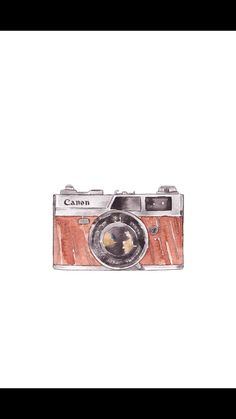 a drawing of a camera on a white background with the word canon written below it