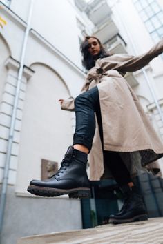 Black Women Boots Handmade Boots Military Boots Leather - Etsy Black Boots Outfits, Half Boots, Chic Winter Outfits, Handmade Boot, Black Combat Boots, Leather Lace Up Boots, Boots Winter, Military Boots, Leather Boots Women