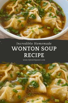 Shrimp And Dumplings Soup, Easy Healthy Dinner Soup, Broth For Dumpling Soup, Homemade Pork Wontons, Pork And Shrimp Wonton Soup, Pork Shrimp Wonton, Wonton Soup With Shrimp, Soup Recipes Dumpling, Diy Wonton Soup