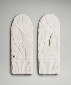 Aaaahhhh. Thick, Plushy, And Oh-So-Soft, These Cozy Fleece-Lined Mittens Are Self-Care You Can Wear. Designed For Casual. Foldover Hood Lets You Stay Warm While Checking Your Phone. | Women's Cable-Knit Fleece-Lined Mittens Cable Knit Mittens, Running Gloves, Fleece Gloves, Chic Christmas, Xmas Ideas, Knit Mittens, Knitting Women, Christmas 2024, Womens Gloves