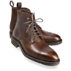 CAP TOE BOOTS BROWN CHROMEXCEL | CARMINA Brown Socks, Cordovan Shoes, Cap Toe Boots, Men's Shoes Accessories, Horween Leather, Shoe Tree, Goodyear Welt, Shoes Outlet, Handmade Shoes