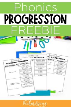 two worksheets with the text phonics progression freebie on top and below