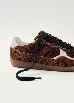 tb.490 Rife Soft Tan Leather Sneakers | ALOHAS Leopard Print Sneakers, Leopard Sneakers, Leopard Print Shoes, Sustainable Leather, Print Sneakers, New Sneakers, Shoe Print, Calf Hair, Leather Working