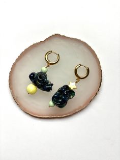 Unique Handmade Earrings, Celestial Earrings, Chunky Earrings, Gold Pearl Necklace, Gold Charm Necklace, Gold Pearl Earrings, Dainty Jewelry, Lampwork Beads, Handmade Earrings