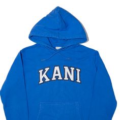 Item is in good used condition. >Size: XXS >Armpit To Armpit: 23" >Armpit To Cuff: 23" >Collar To Hem: 25" Blue Hoodie Men, Karl Kani, Blue Hoodie, Cuff, Collar, Blue