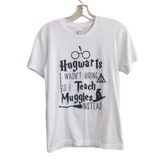 Brand New Without Tags Bella + Canvas Graphic T-Shirt Size Small Unisex Fit 52%Cotton 48%Polyester White, Short Sleeve, Crew Neck The Image Is Printed On Using Sublimation So The Ink Goes Directly Into The Fabric Bundle And Save! Ships Next Day Teacher Shirt, Harry Potter, Hogwarts Harry Potter Teacher Shirts, Hogwarts Teachers, Harry Potter Teachers, Harry Potter Shirt, Harry Potter Shirts, Harry Potter Hogwarts, Fabric Bundle, White Short, Teacher Shirts