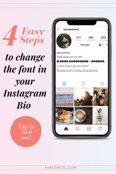 the four steps to change the font in your instagram