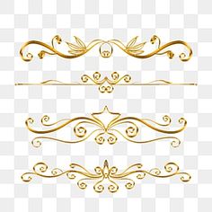 gold decorative elements on a white background png