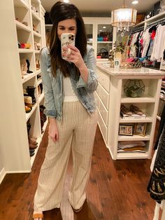 These linen pants just feel like summer. They're the perfect casual lounge pant plus vertical stripes aka legs for days! They're lightweight and can be styled with a body suit (as shown) or with a white tee or tank. They're also easily styled with flat sandals or wedges. Pants are 42.5" in length with a 30" inseam. Measurements taken on the size small pants. Waistband is elastic but fabric has no stretch. These fit true to size with a little bit of room. We recommend sizing up if in between size Skirt Extender, Deodorant Stains, Boutique Sales, Pants Large, Vertical Stripes, White Tee, Striped Pants, Body Suit, Lounge Pants