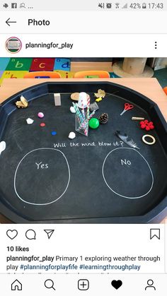 a black table with some writing on it