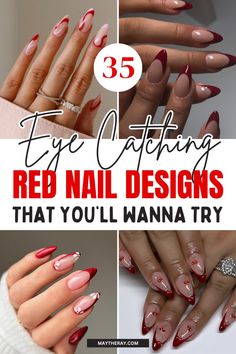 Red nails are fiery and fun. Discover red nail ideas to spice up your next manicure.