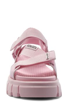 A sneaker-inspired sandal features adjustable webbing straps for the perfect fit, while an iconic lugged sole offers stability while you're out and about. 2" heel; 1 1/2" platform (size 8.5) Textile upper and lining/rubber sole Imported Shoe Shopping, Sandals Platform, Pink Sandals, Out And About, Lug Sole, Sandal Women, Platform Sandals, Shopping List, Rubber Sole