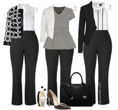 Plus Size Work Outfit Ideas - Plus Size Fashion for Women - Alexawebb.com #alexawebb #plus #size Simple Work Outfits, Work Outfit Ideas, Professional Work Outfit, Plus Size Work, Hipster Grunge, Look Plus Size, White Clothing, Plus Size Fashion For Women