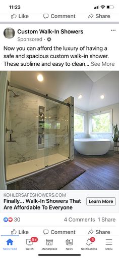 an image of a bathroom that is on the facebook page, and has been converted into a social post