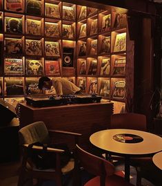 interior design, design, room, furniture, indoors, table, music, one, bar, adult, chair, library, shelf, restaurant, group Jazz Bar, 카페 인테리어 디자인, Hus Inspiration, Music Room, Wine Bar, House Inspo, Bar Design, 인테리어 디자인