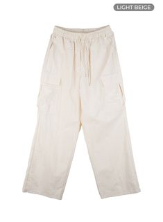 mens-cargo-wide-leg-pants-ig409 / Light beige Cream Cotton Cargo Pants With Pockets, Casual Cream Cargo Pants, Casual Cream Cargo Pants With Patch Pockets, Casual Cream Cargo Pants With Pockets, Cream Cotton Cargo Pants With Relaxed Fit, Cream Relaxed Fit Cotton Cargo Pants, Casual Beige Pants With Patch Pockets, Cream Cotton Relaxed Fit Cargo Pants, Cream Pants With Pockets For Streetwear