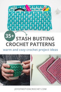 Get inspired with these 35+ stash buster crochet project ideas for the home, fashion, and gifts. Crochet these fun projects with leftover yarn, scrap yarn, and single skeins. Use up all your leftover yarn stash with these free crochet patterns for YOU!