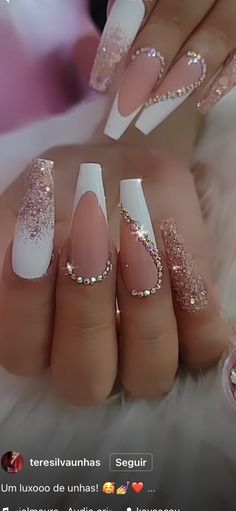 2024 Beach, Stylish Nails Designs, Nails Design With Rhinestones, Acrylic Nails Coffin Pink, Glam Nails, Nail Designs Glitter, Beach Nails, Simple Nail Designs, Elegant Nails