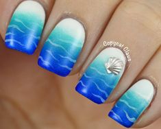 Ocean Nail Art, Seashell Nails, Cruise Nails, Nautical Nails, Beach Nail Art, Beach Nail Designs, Beachy Nails, Gel Toes, Manicure Gel