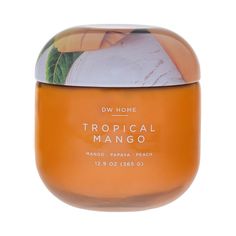 FRAGRANCE PROFILE Tantalizing sun-blushed mango, sugared guava and juicy papaya blend with citrus-splashed melon, golden pineapple and a touch of sweet, fuzzy peach. DETAILS Large Single WickBurn Time: Approx. 36 hours | Dimensions: 3.90" x 4.31"Fill Weight: 12.9 oz | Weight: 1.8 lbs Essential Oil Hand Soap, Fuzzy Peach, Golden Pineapple, Specialty Candles, Lavender Mist, Lemon Rosemary, Wooden Wick Candles, Candle Types, Milk Shop