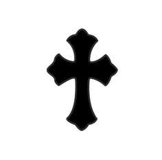 a black cross on a white background