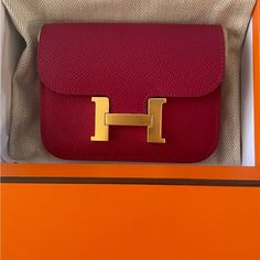 $2700 Via Zelle Or Venmo Beautiful Wallet With Loops For Belt In The Back, Also Can Add Your Own Chain And Wear Cross Body. Very Cute Piece To Own!! Hard To Get And Rare Color Brand New In Box!! Red Rectangular Wallet, Luxury Red Wallet With Original Box, Designer Red Rectangular Wallet, Gold Wallets With Original Box For Gift, Designer Tan Wallet For Evening, Designer Rectangular Wallets With Gold-tone Hardware, Designer Wallets With Gold-tone Hardware, Luxury Red Rectangular Wallet, Designer Red Evening Wallet