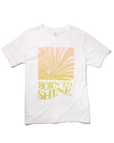 Sport your Born to Shine pride in an exclusive Born to Shine T-Shirt in size small. With a colorful and dare we say groovy design, you'll be feeling the positive vibes no matter where your day takes you in this fitted tee. Born To Shine, Groovy Design, Cheer Shirts, Positive Shirt, Cute Shirt Designs, Cute Preppy Outfits, Lazy Day Outfits, Fitted Tee, Really Cute Outfits