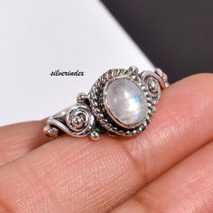 Rainbow Moonstone  Ring, Handmade Ring, Gemstone Ring, Statement Ring, Boho Ring, 925 Silver Ring, Midi Ring, Dainty Ring, Women Ring, Gift For Her, Promise Ring, Anniversary and Engagement Ring This stunning ring reflects a delicate natural Natural Moonstone gemstone set in 925 sterling silver. An impressive and stylish piece which is perfect for daily wear. Developing fresh ways to wear timeless looks. Set in high quality-materials, say hello to your new favorite ring. All sizes are available: Please choose your desired size and then add the ring to your shopping cart. It is an ideal piece for gifting it to your loved ones. Please message us if you are interested in custom creation. This is a classy fine hand-crafted sturdy Moonstone Ring. This ring is great for casual or dressy wear. Th Oval Moonstone Gemstone Stackable Rings, Stackable Rings With Moonstone Gemstones, Oval Moonstone Stackable Rings With Gemstone, Moonstone Stackable Rings For Gift, Oval Moonstone Stackable Rings As Gift, Oval Moonstone Ring Stamped 925, Anniversary Oval Cabochon Moonstone Ring Stamped 925, Oval Moonstone Crystal Ring Stamped 925, Oval Moonstone Rings For Jewelry Making