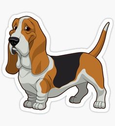 a cartoon beagle dog sticker