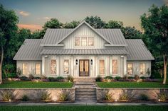 this is a computer rendering of the front elevation of these country homeplans plans