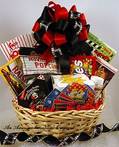 a basket filled with lots of candy and candies