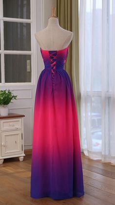 Party Dress Pink, Purple Evening Dress, Long Party Dress, Long Formal Gowns, Floor Length Prom Dresses, Beaded Chiffon, Beaded Prom Dress, Lace Chiffon, Fabric Swatch