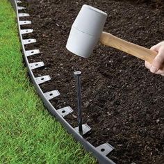 ProFLex, No-Dig 40 ft. Landscape Edging Kit, 3001HD-40C at The Home Depot - Mobile Plastic Landscape Edging, Metal Landscape Edging, Yard Edging, Diy Garden Landscaping, Cheap Landscaping Ideas, Driveway Landscaping, Landscape Edging, Lawn Edging, Have Inspiration