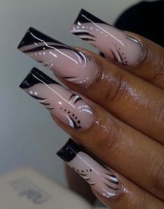 Old School Nail Designs, Nail Designs Black Women, School Nail Designs, Nail Designs Black, Nails 90s, The Best Nails, 90s Nails, Tapered Square Nails, Halloween Acrylic Nails